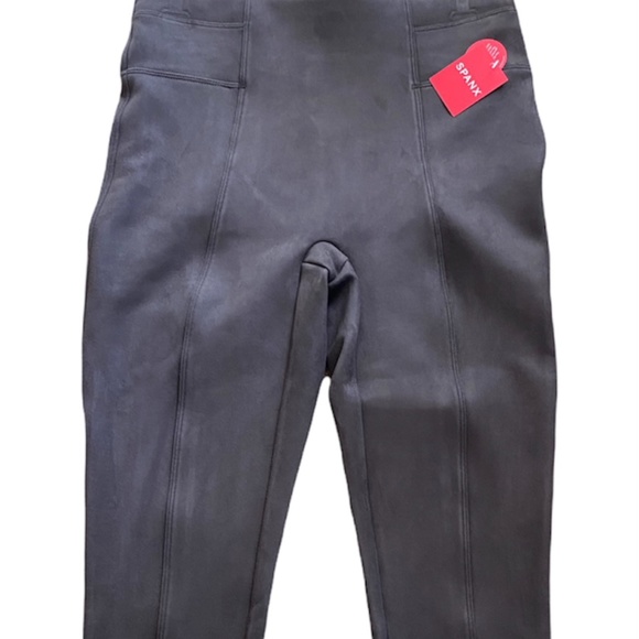 NWT SPANX Faux Suede Leggings Pants CHOCOLATE BROWN size S M or L Slimming Fun - Picture 1 of 4